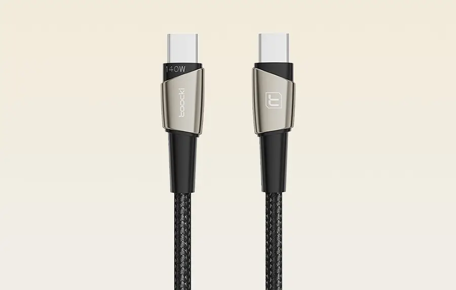 Kabel USB-C 140 W 2 m Toocki TXCTT14-LG01-W2 perłowy nikiel